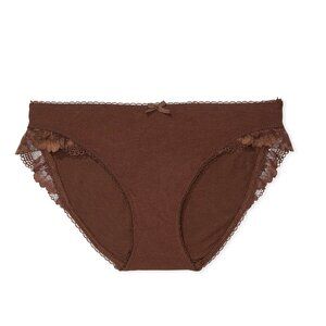 Body by Victoria Stretch Cotton Lace-Waist Bikini Panty